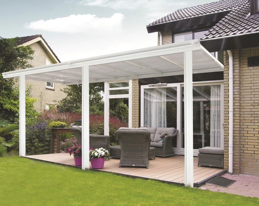 3m x 3m White Veranda With Polycarbonate Roof - Image 3