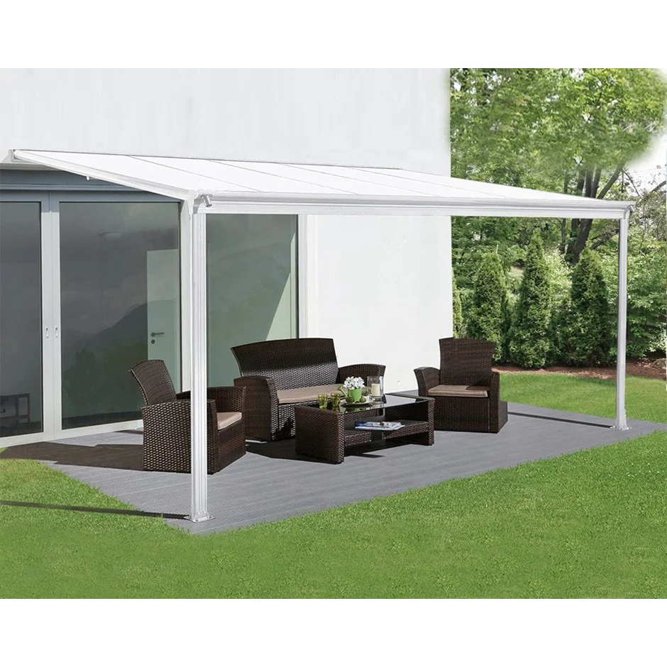 3m x 3m White Veranda With Polycarbonate Roof - Image 5