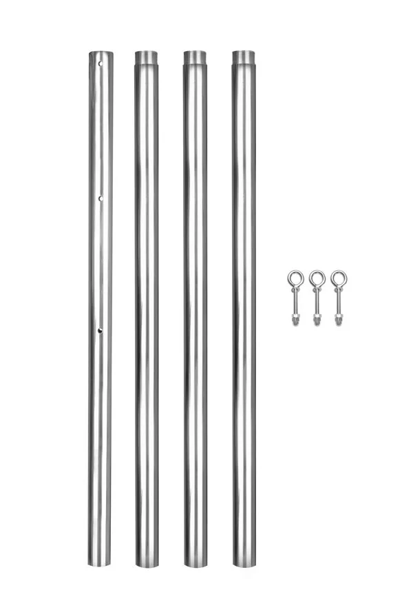 13.1\ / 4m Stainless Steel Shade Sail Pole with Eyebolts - 4 Sections" - Image 3