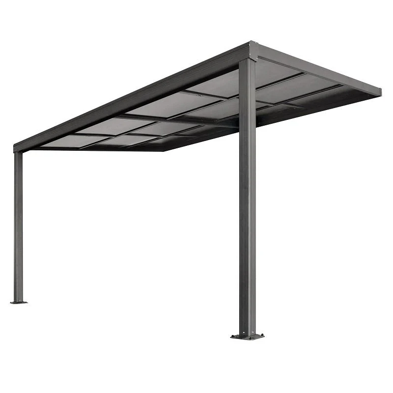 13.1ft x 9.8ft Anthracite Veranda Garden Canopy with Retractable Sliding Roof - Lean to Wall - Primrose™ - Image 3