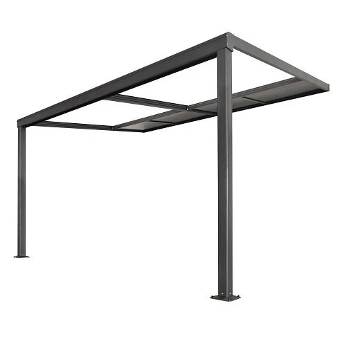 13.1ft x 9.8ft Anthracite Veranda Garden Canopy with Retractable Sliding Roof - Lean to Wall - Primrose™ - Image 4