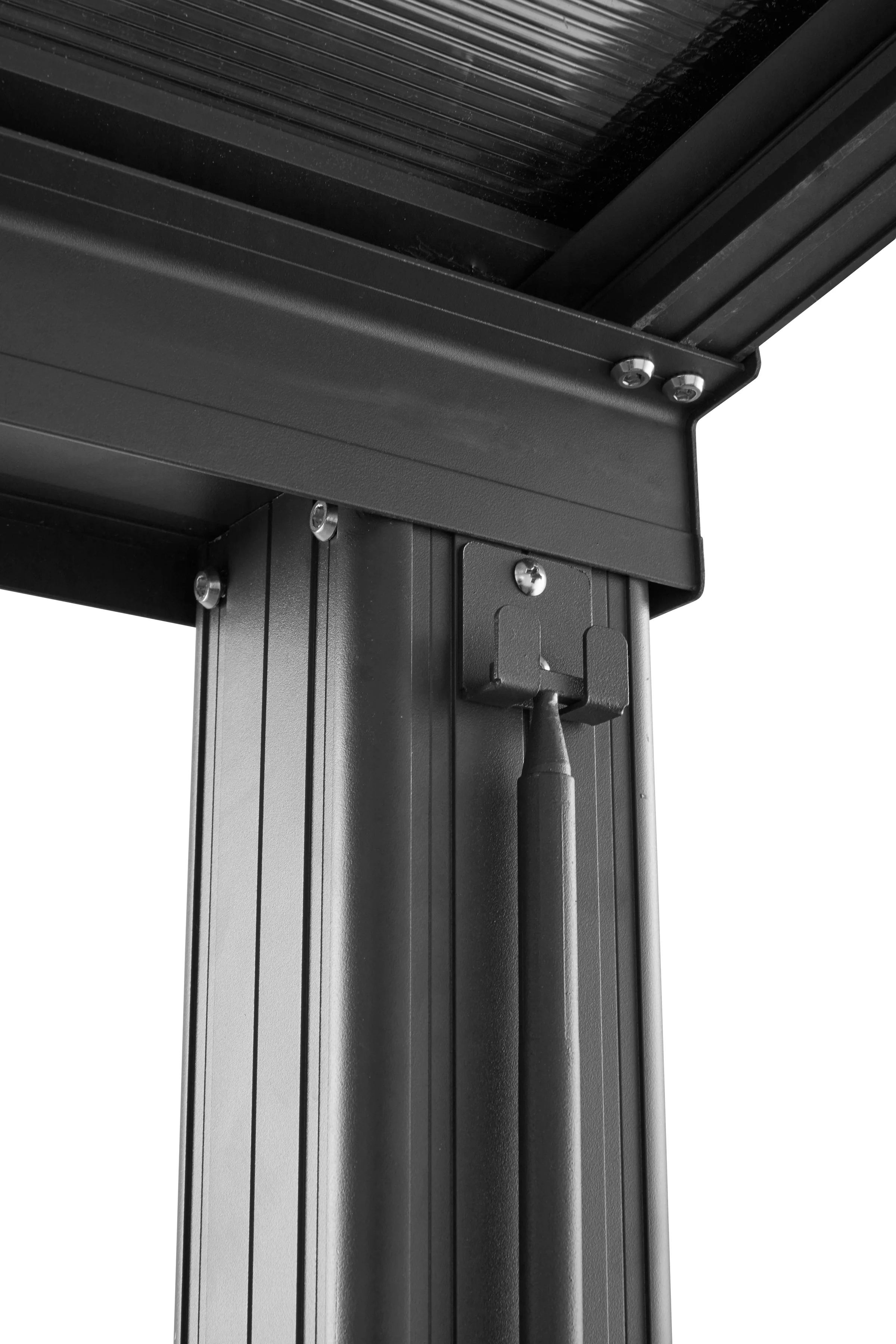 13.1ft x 9.8ft Anthracite Veranda Garden Canopy with Retractable Sliding Roof - Lean to Wall - Primrose™ - Image 8