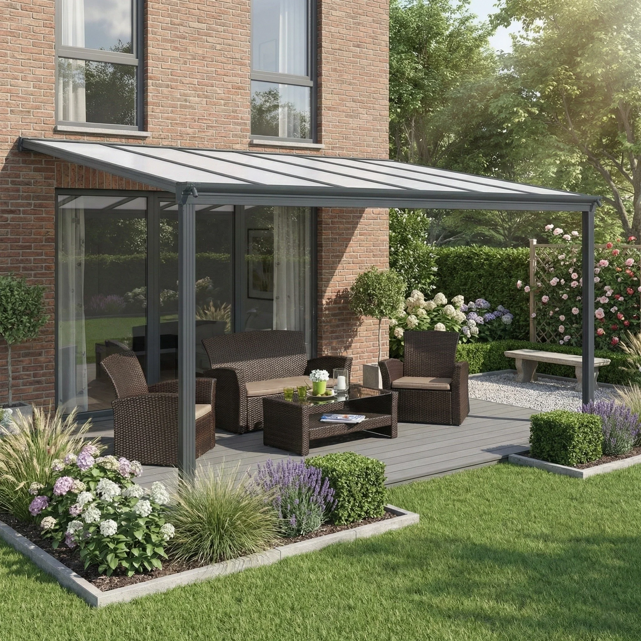 14ft x 10ft Anthracite Veranda Garden Canopy - Primrose™ - Image 3