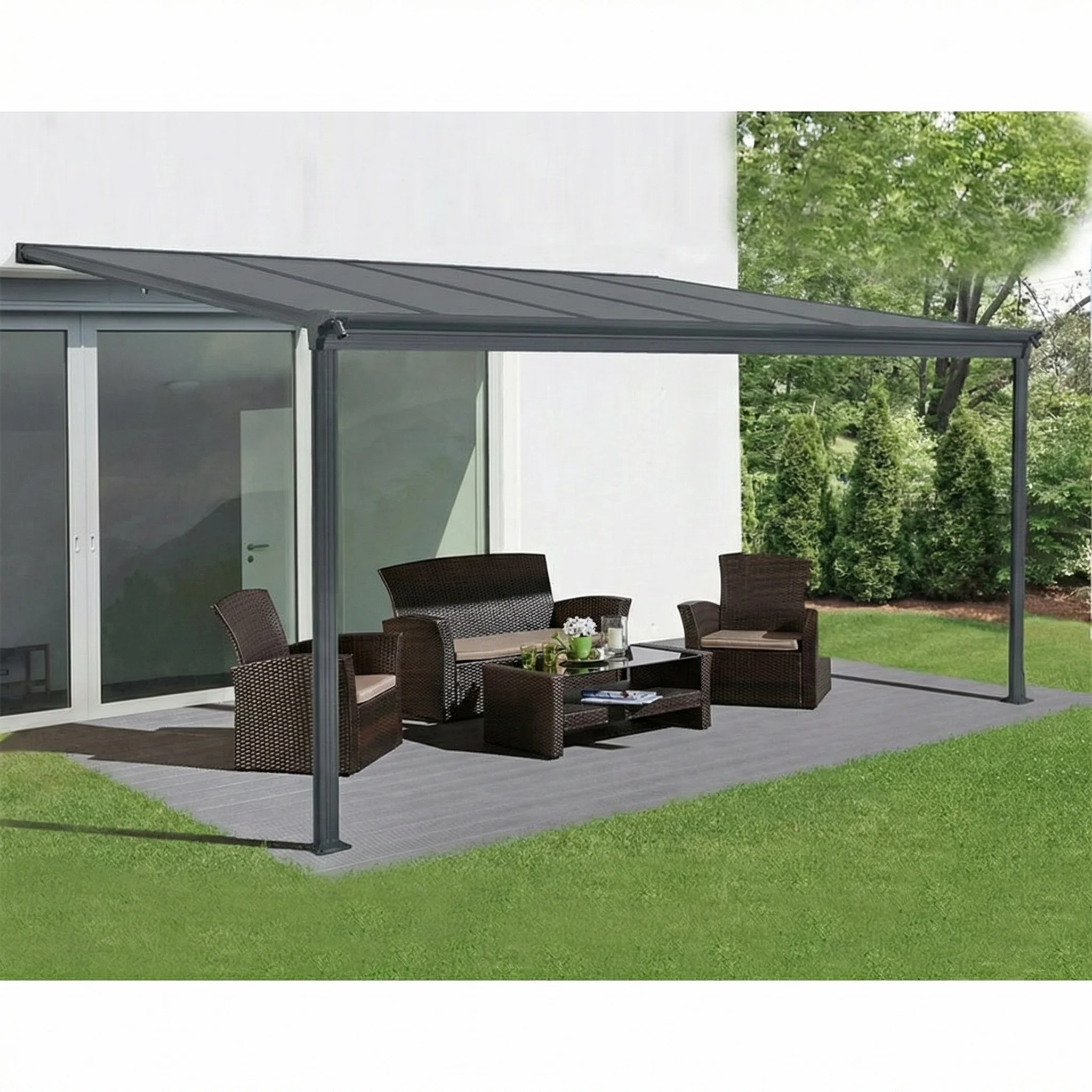14ft x 10ft Anthracite Veranda Garden Canopy - Primrose™ - Image 5