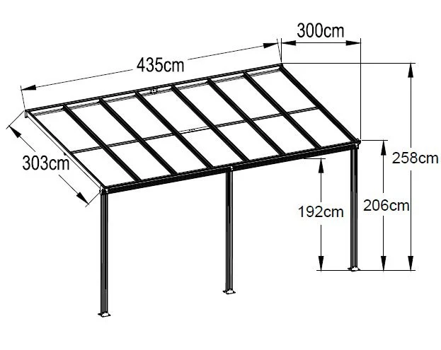 14ft x 10ft Anthracite Veranda Garden Canopy - Primrose™ - Image 6