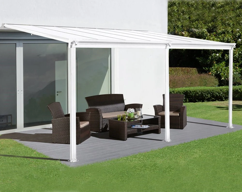 4.3m x 3m White Veranda With Polycarbonate Roof - Image 5