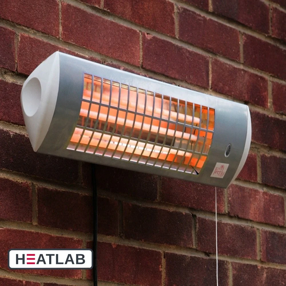 1.8kW IPX4 Wall Mounted Quartz Bulb Electric Patio Heater with 3 Power Settings by HeatlabĀ® - Image 3
