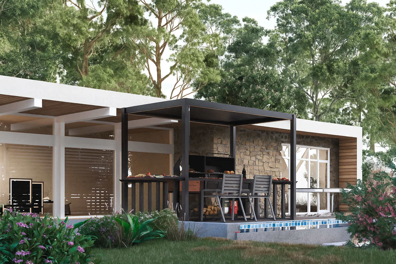 2.5m x 1.5m Deluxe Pergola with Louvered Shutter Roof by Primrose Living - Image 3