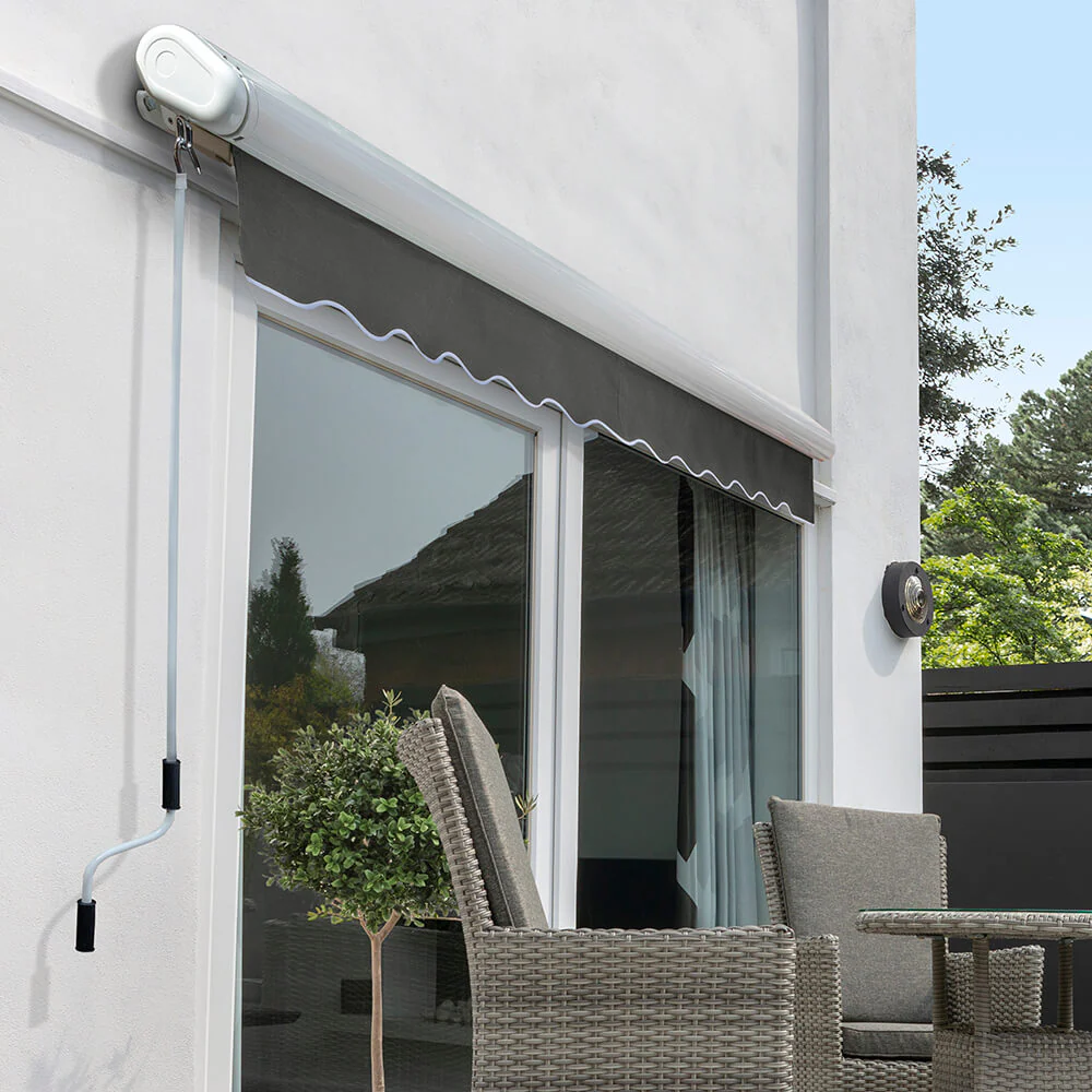 2.0m Full Cassette Manual Awning, Charcoal - Image 2