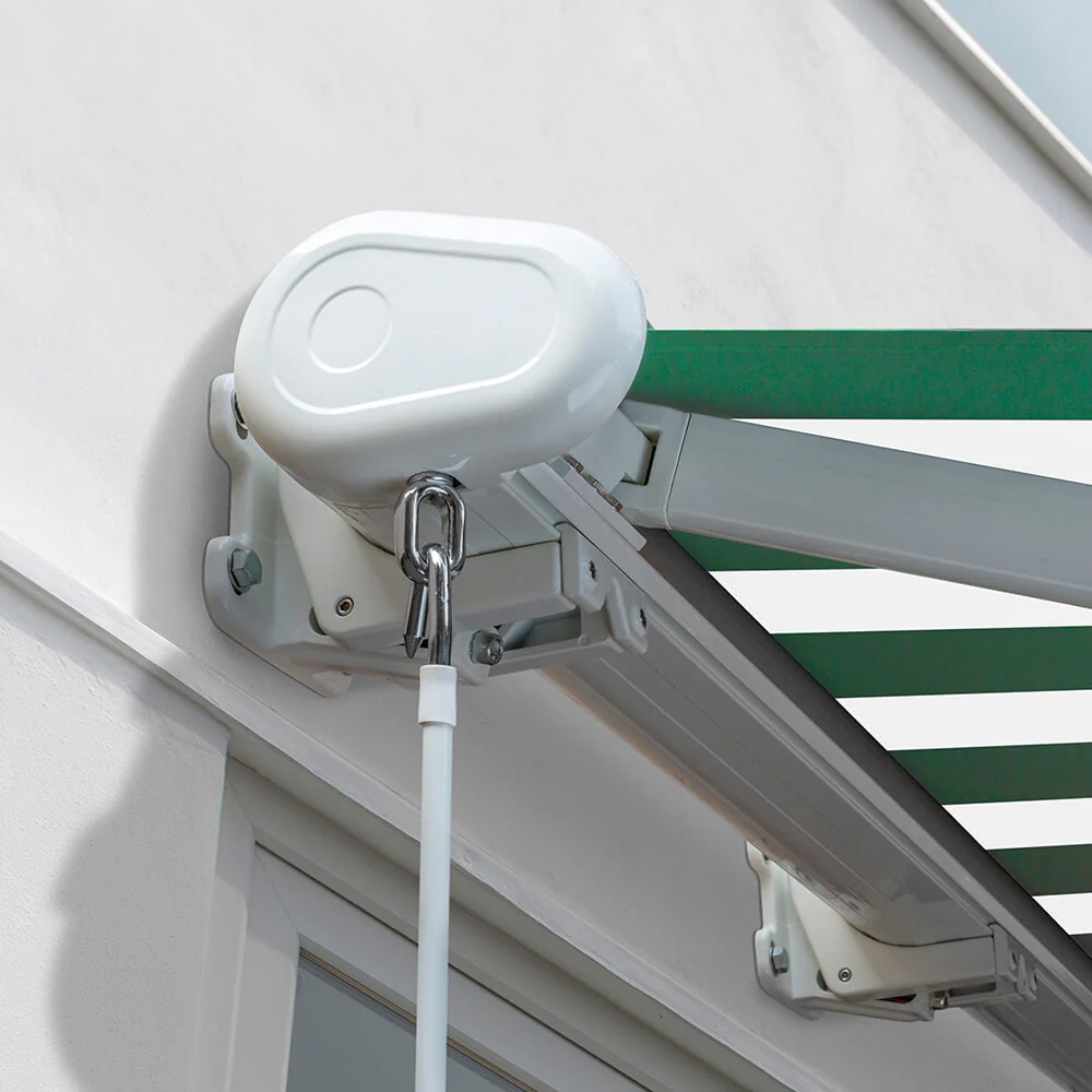 2.0m Full Cassette Manual Awning, Green and White - Image 4