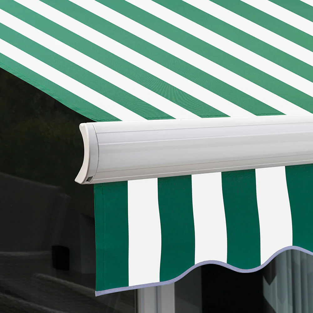 2.0m Full Cassette Manual Awning, Green and White - Image 6