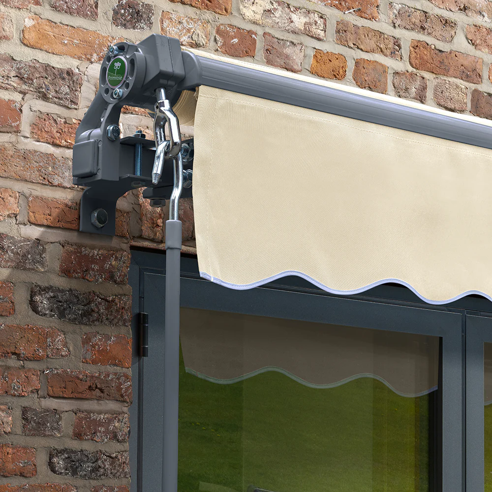 2.5m Budget Manual Ivory Awning (Charcoal Cassette) - Image 4