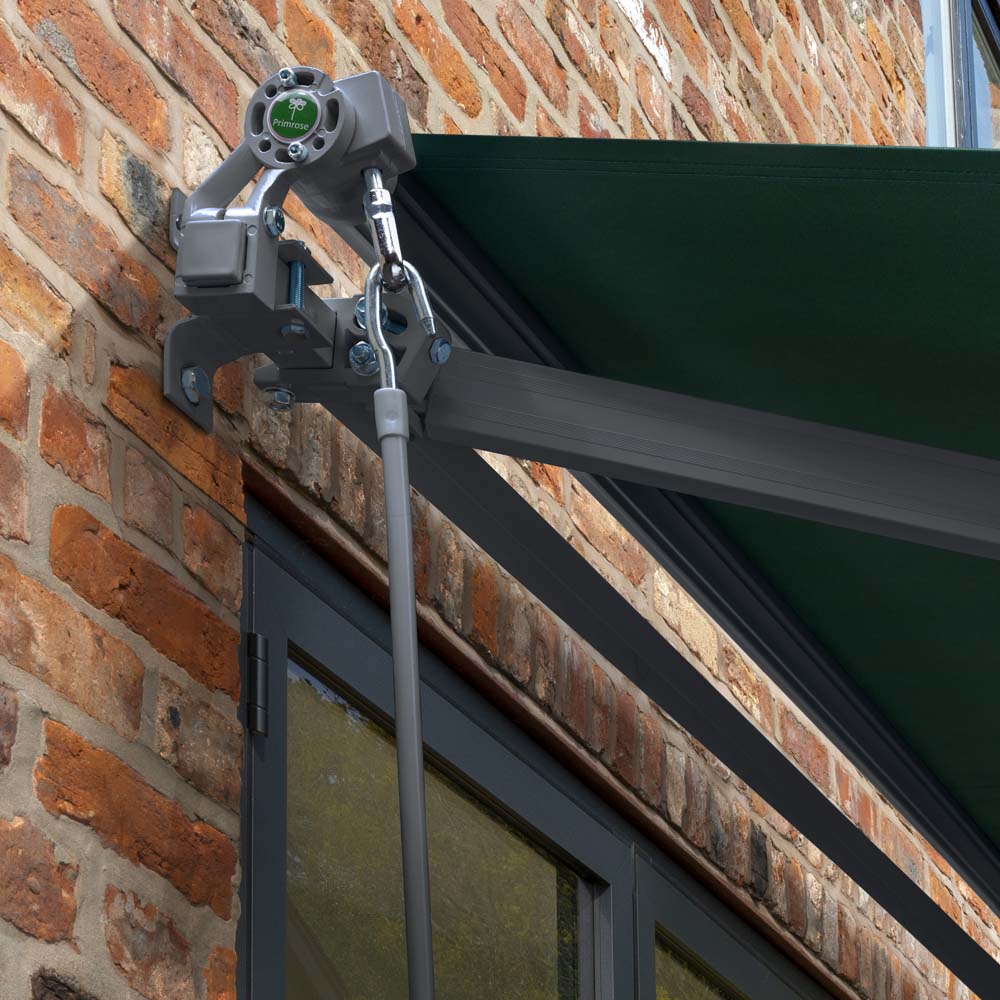 2.5m Budget Manual Plain Green Awning (Charcoal Cassette) - Image 5