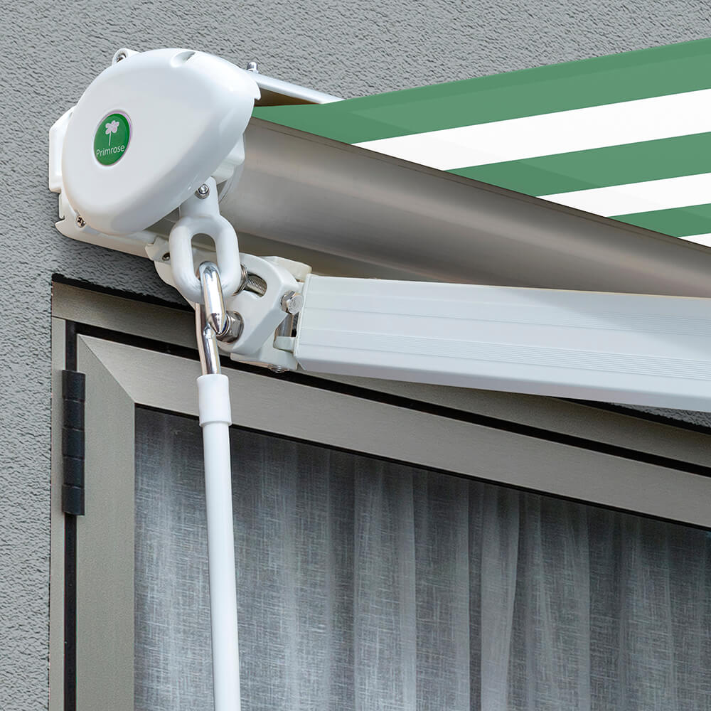 2.5m Half Cassette Electric Awning, Green and White Even Stripe - Image 6