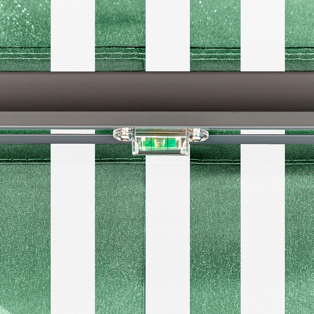 2.5m Half Cassette Manual Green and White Awning (Charcoal Cassette) - Image 5