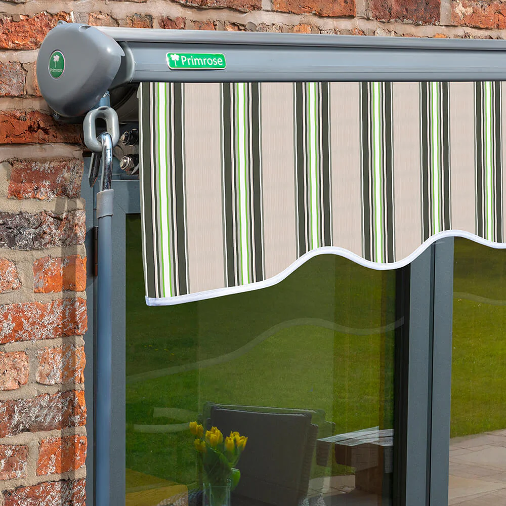 2.5m Half Cassette Manual Multistripe Awning (Charcoal Cassette) - Image 4