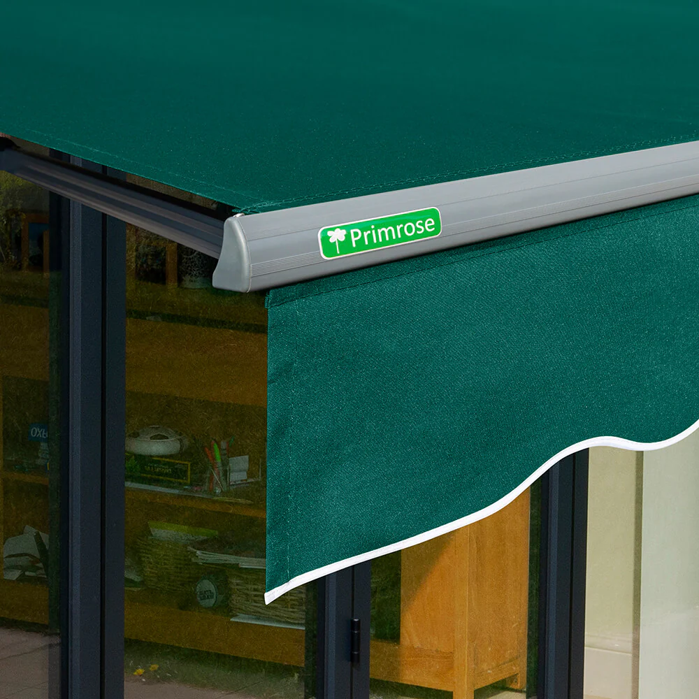 2.5m Half Cassette Manual Plain Green Awning (Charcoal Cassette) - Image 4