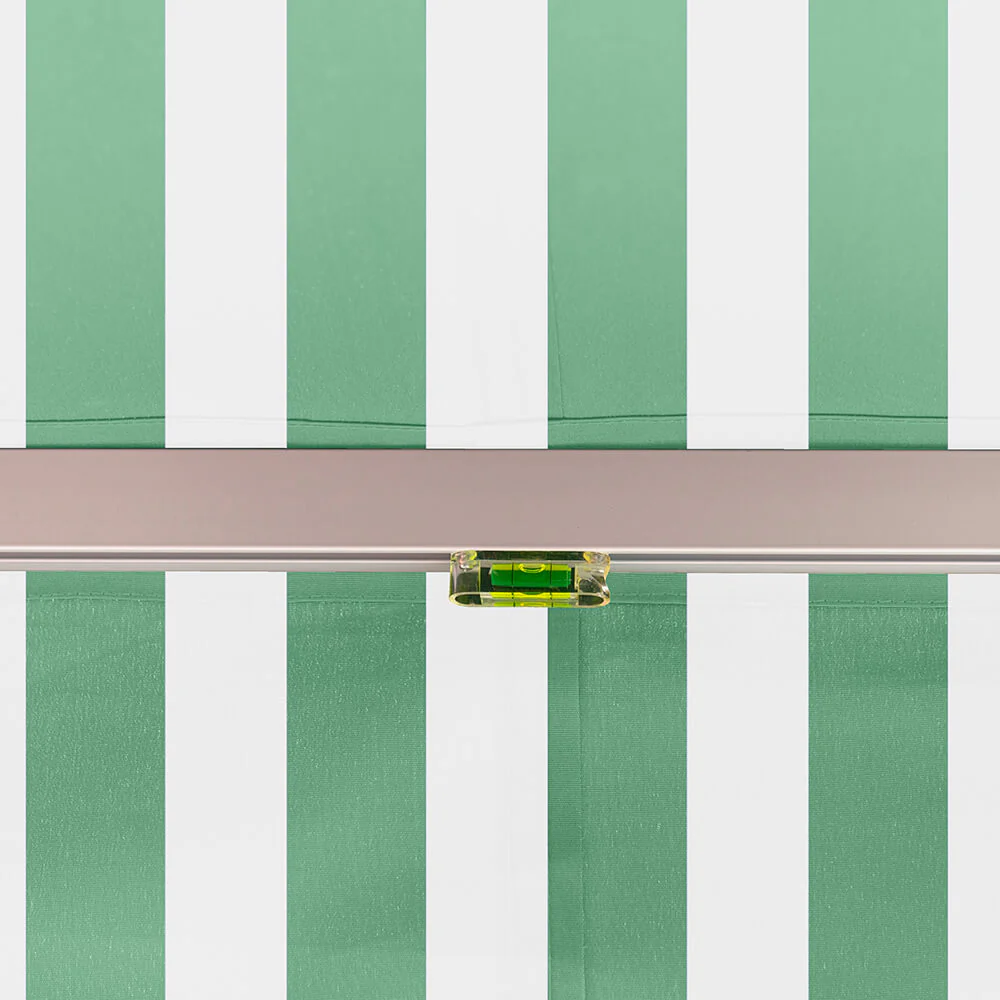 2.5m Standard Manual Awning, Green and White Even Stripe - Image 6