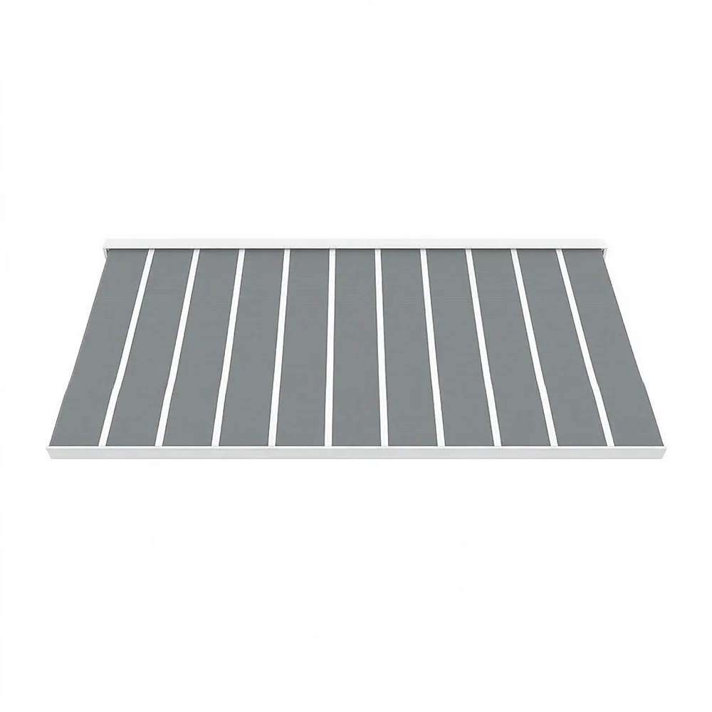 2.5M Deluxe Wireless Full Cassette Electric Awning With Lights (White Cassette) | Pin Stripe Grey - Image 6