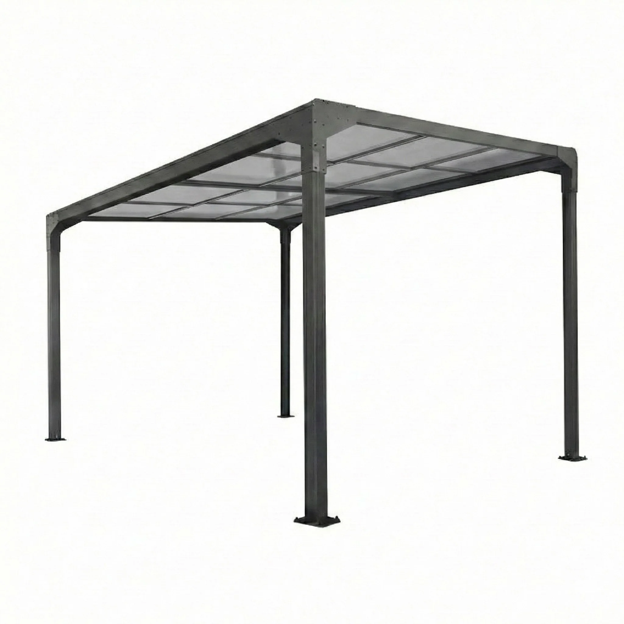 3.9m x 3m Anthracite Pergola With Sliding Polycarbonate Roof - Image 5