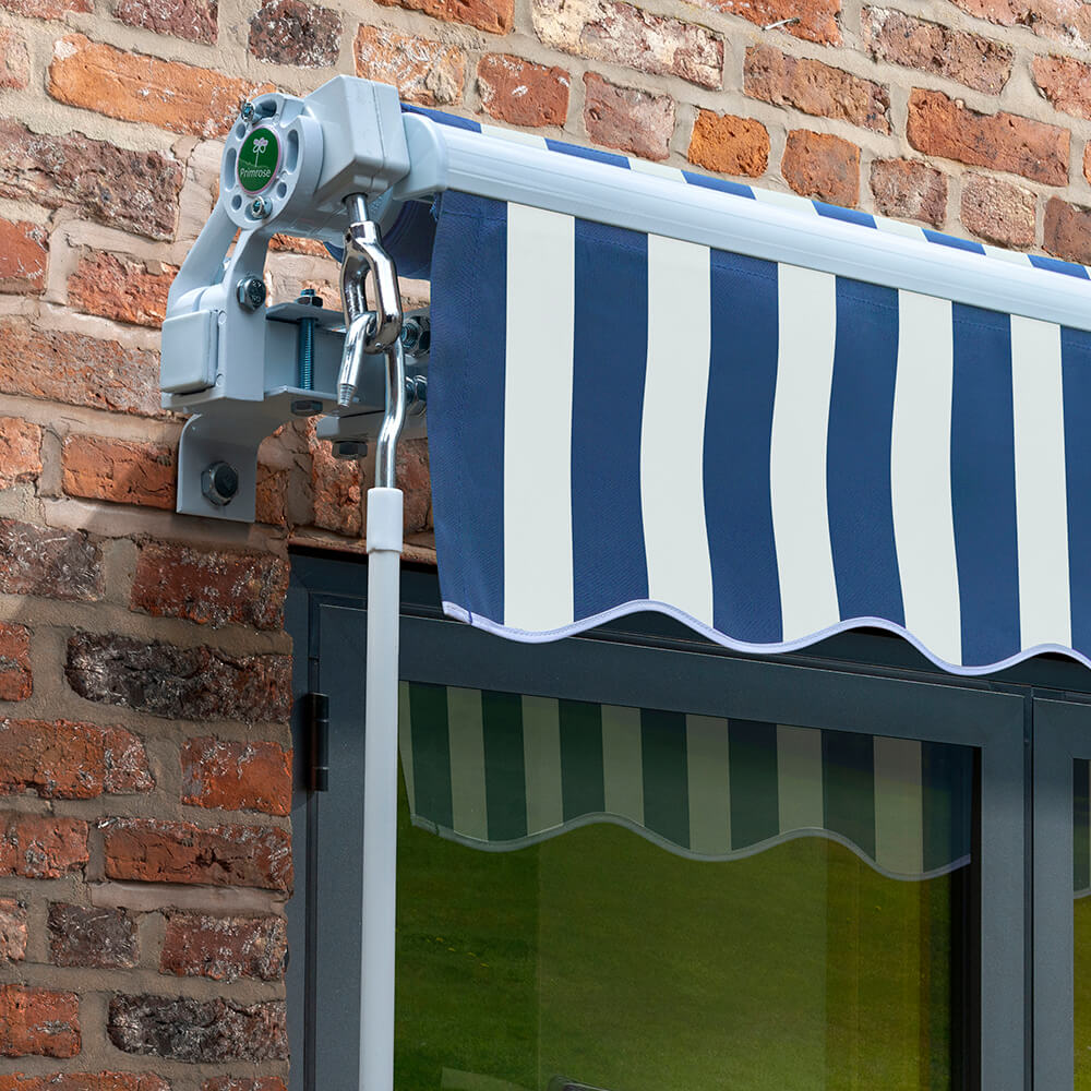3.0m Budget Manual Awning, Blue and White - Image 2
