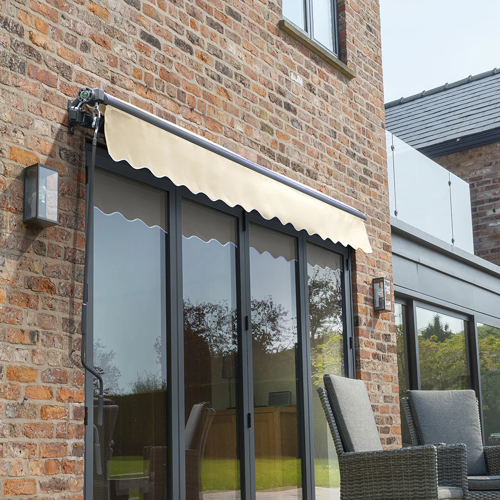 3.5m Budget Manual Ivory Awning (Charcoal Cassette) - Image 2