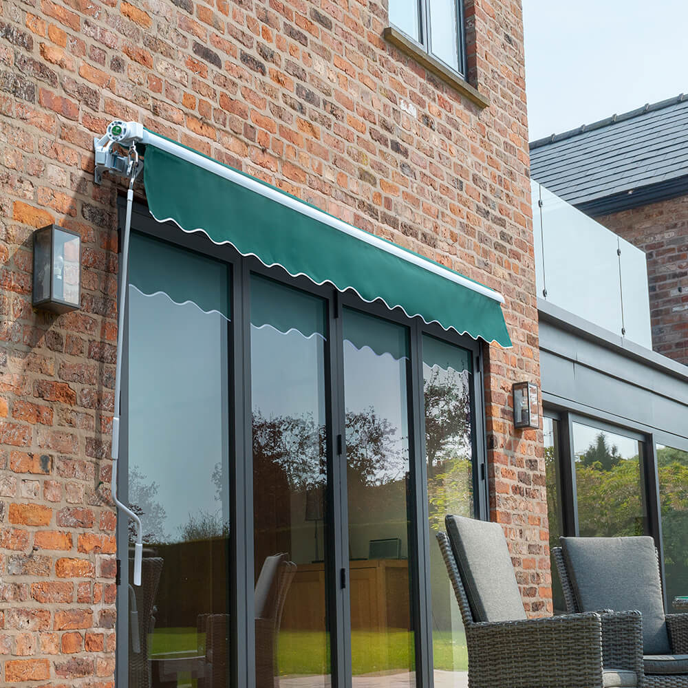 3.5m Budget Wireless Electric Awning, Plain Green - Image 2