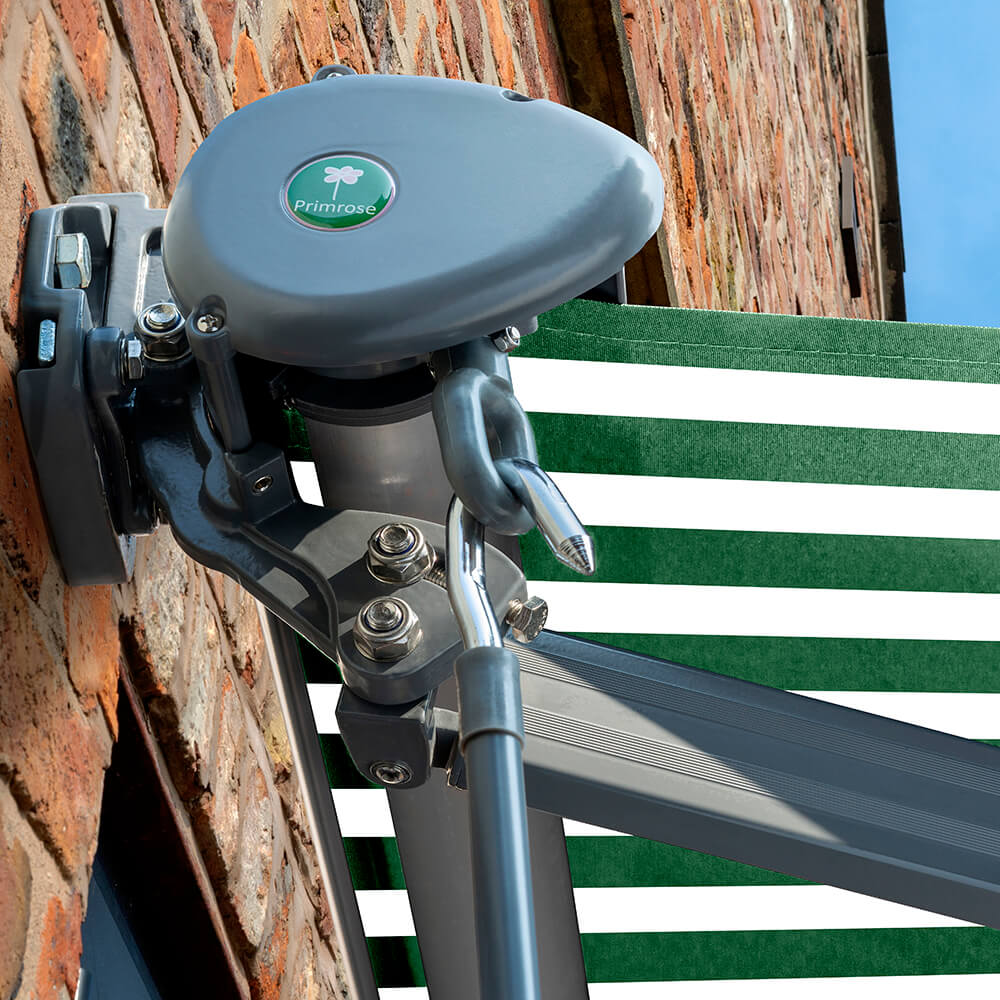 3.5m Half Cassette Electric Green and White Awning (Charcoal Cassette) - Image 7