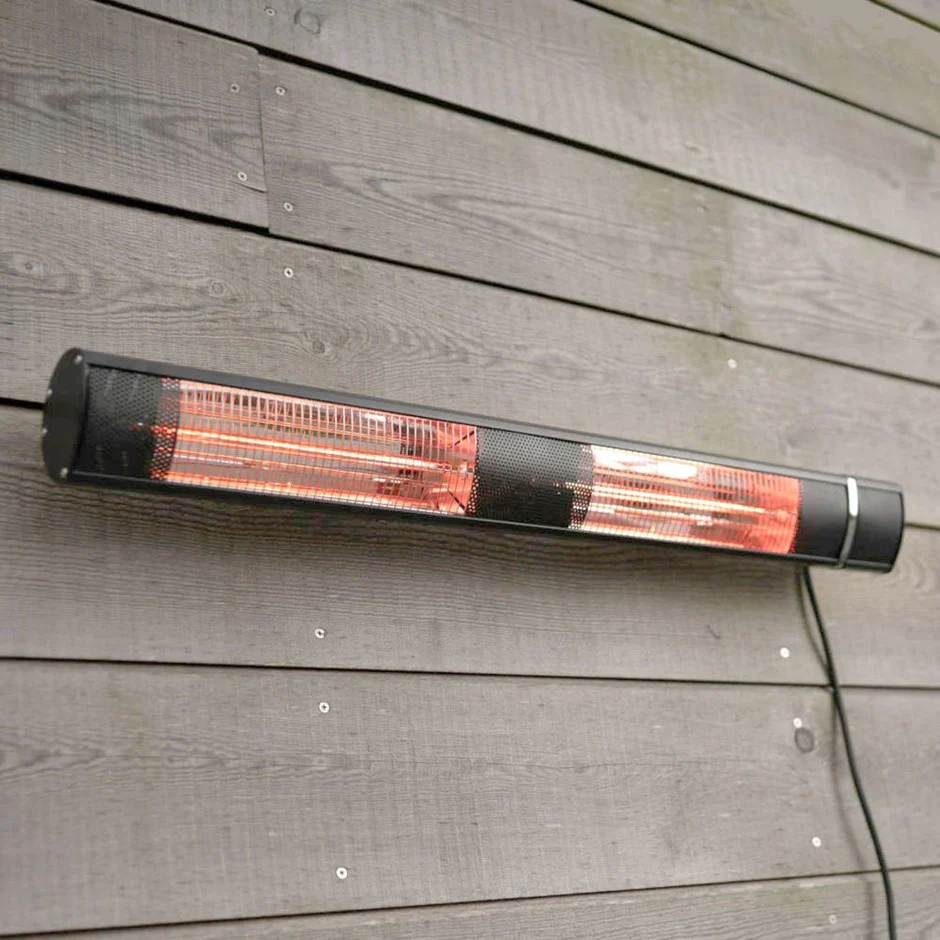 3kW IP44 Wall Mounted Electric Patio Heater Remote Control Black by HeatlabĀ®