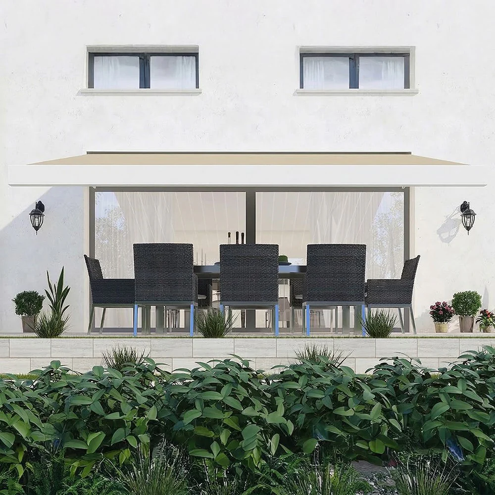 3.5M Deluxe Wireless Full Cassette Electric Awning With Lights (White Cassette) | Ivory - Image 4