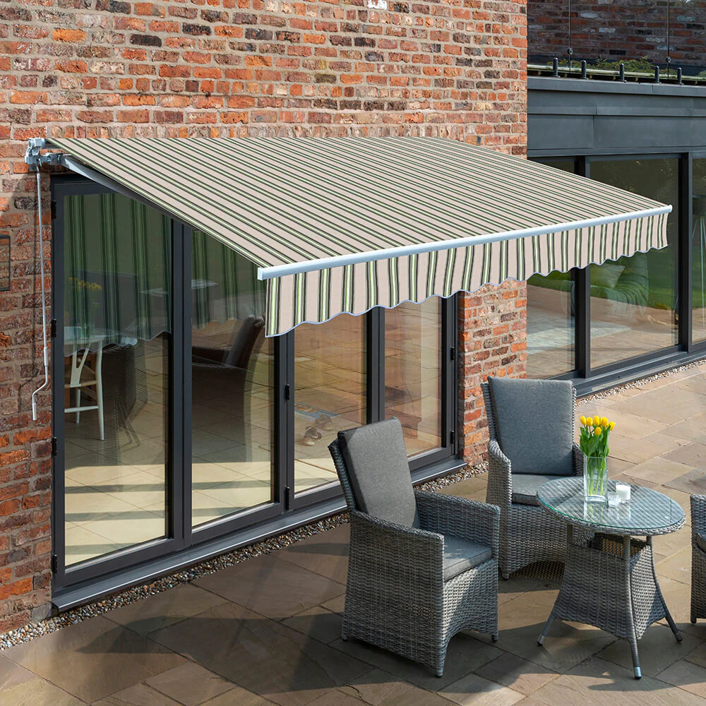 4.0m Budget Manual Awning, Multi Stripe
