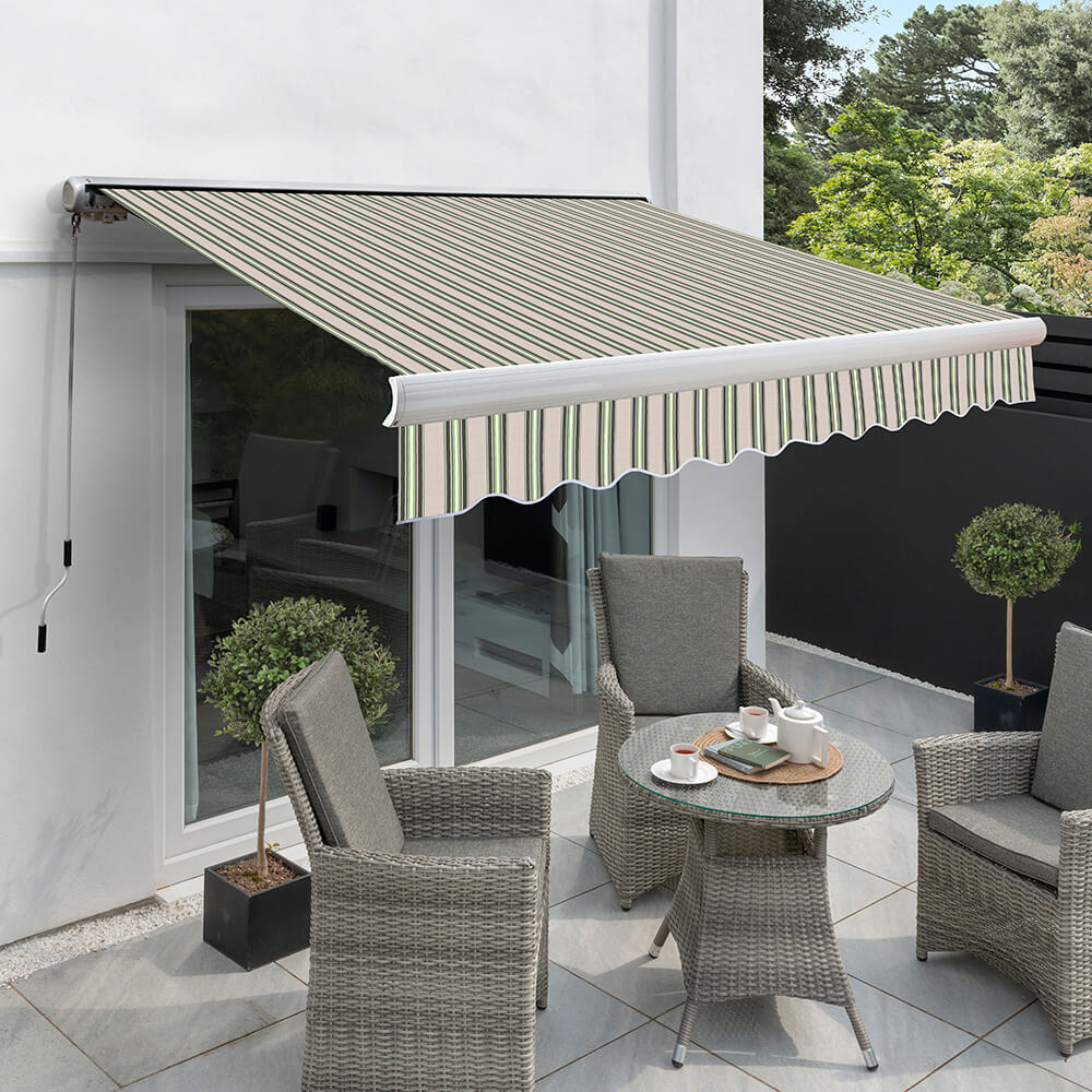 4.0m Full Cassette Electric Awning, Multi Stripe