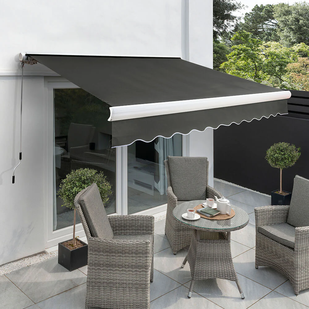 4.5m Full Cassette Manual Awning, Charcoal
