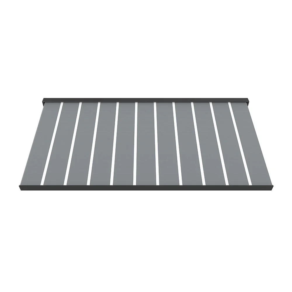 2.5M Deluxe Wireless Full Cassette Electric Awning With Lights (Charcoal Cassette) | Pin Stripe Grey - Image 6