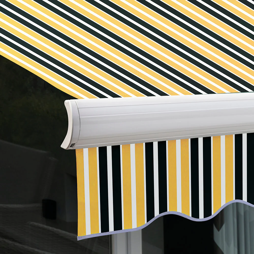 5.0m Full Cassette Electric Awning, Yellow and Grey Stripe - Image 6