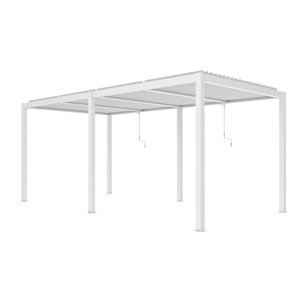 6m x 3m Deluxe White Veranda with Louvered Shutter Roof - Image 3