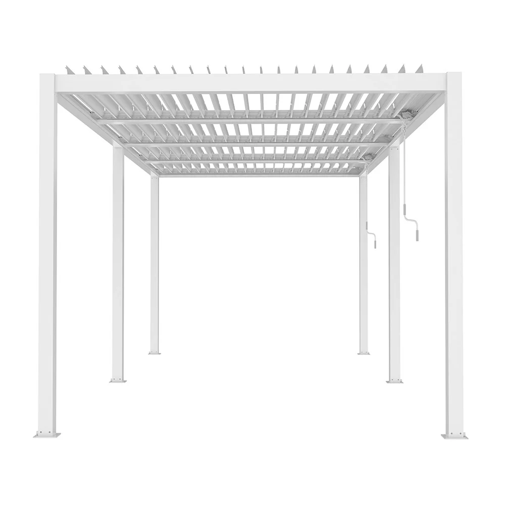 6m x 3m Deluxe White Veranda with Louvered Shutter Roof - Image 4