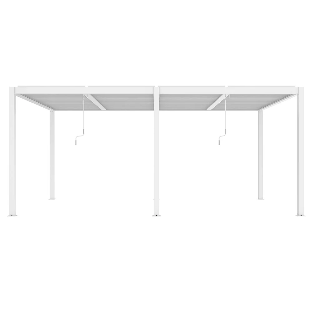 6m x 3m Deluxe White Veranda with Louvered Shutter Roof - Image 5