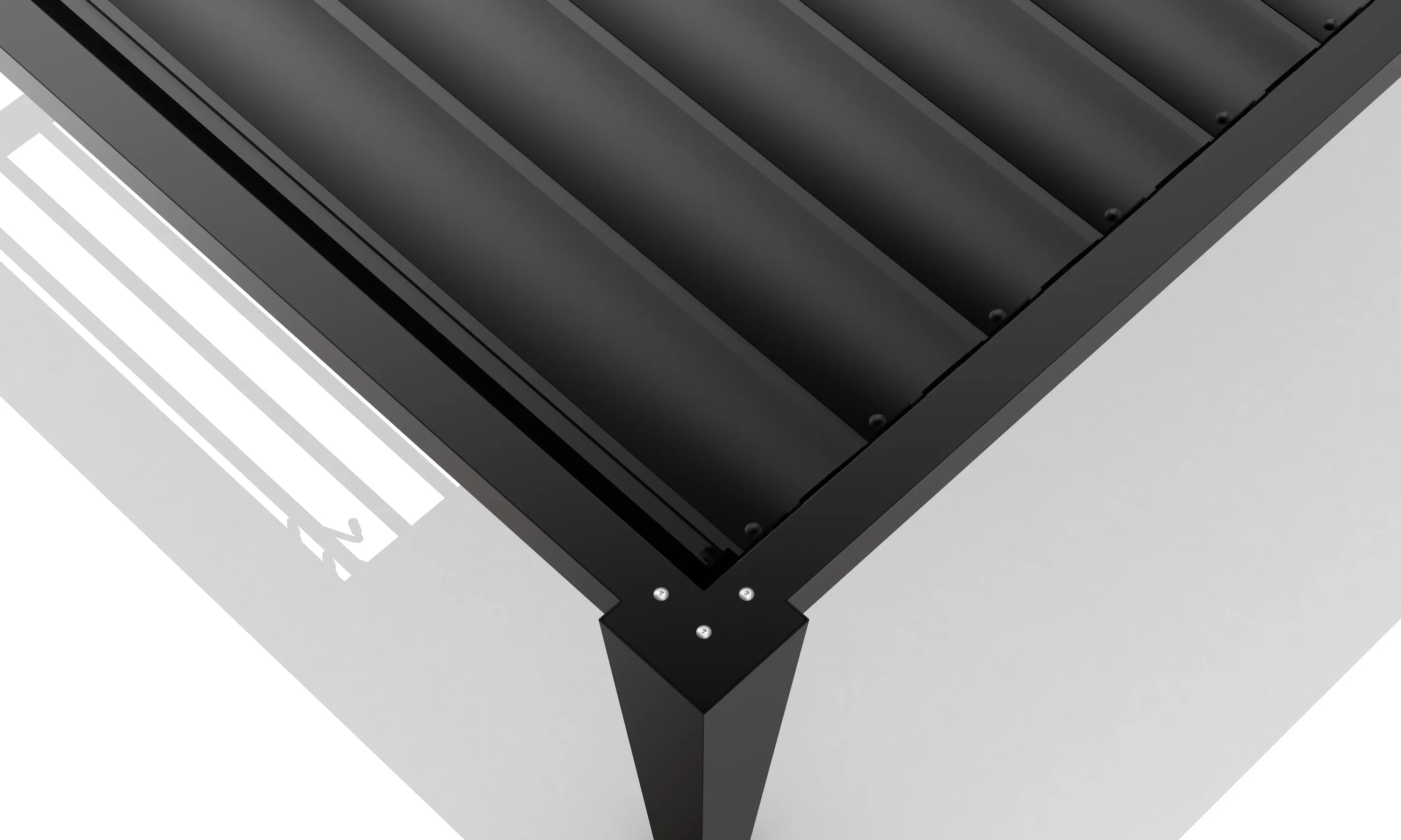 3m x 3m Deluxe Charcoal Pergola with Louvered Shutter Roof by Primrose Living - Image 7