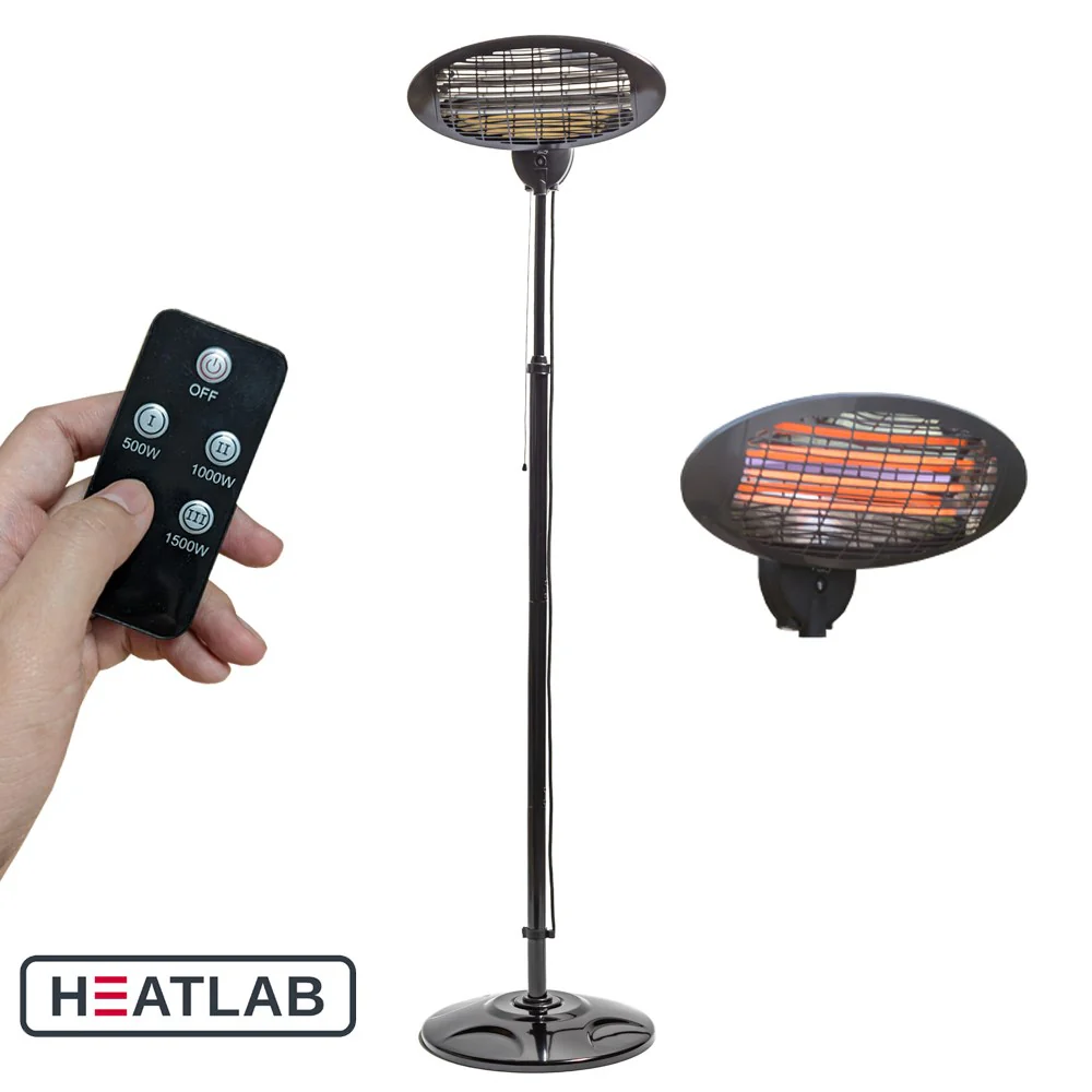 Freestanding Electric Quartz Bulb Patio Heater w/ Remote | Heatlab® - Image 13