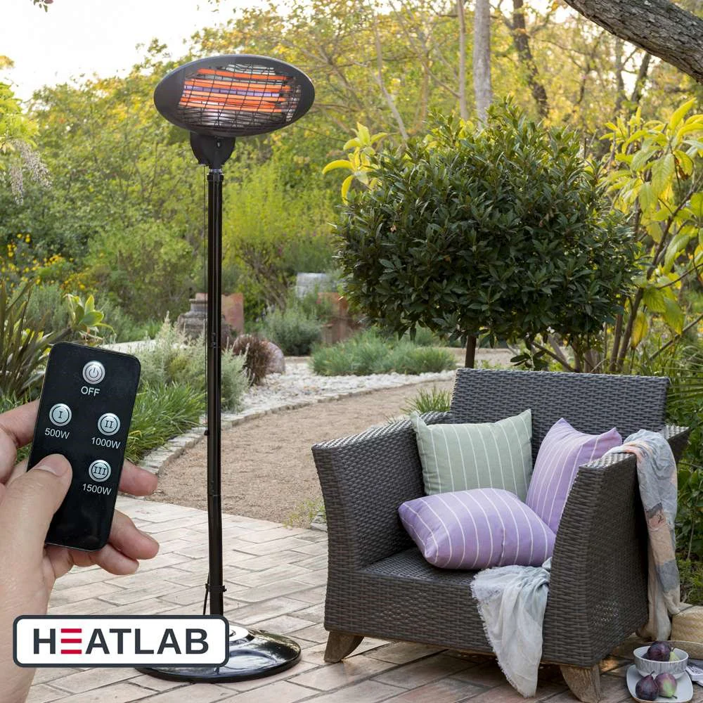 Freestanding Electric Quartz Bulb Patio Heater w/ Remote | Heatlab® - Image 15