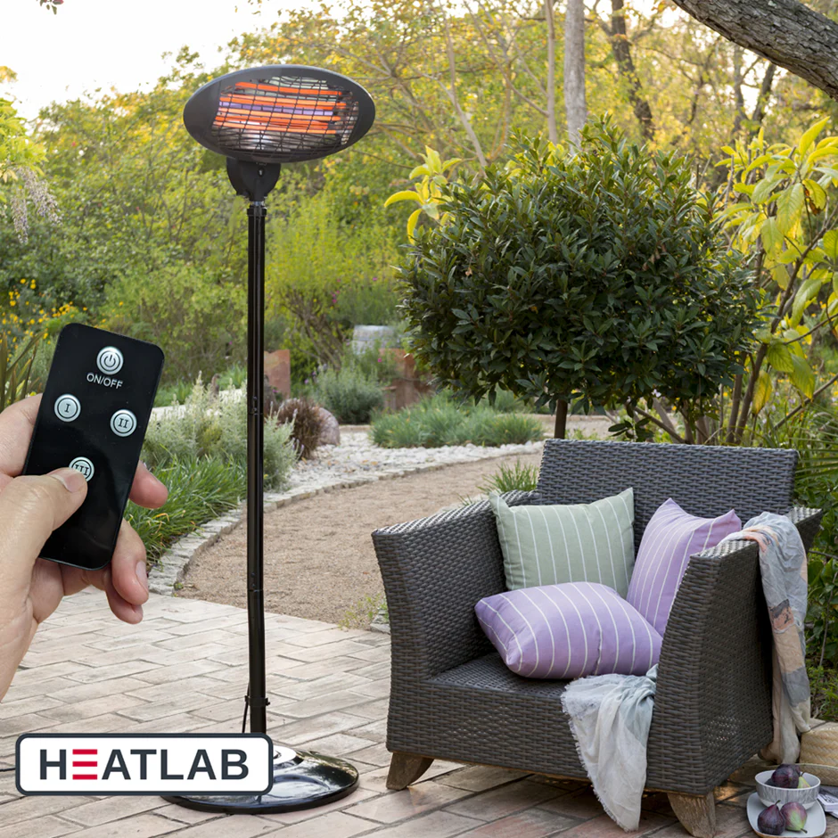 Freestanding Electric Quartz Bulb Patio Heater w/ Remote | Heatlab® - Image 5