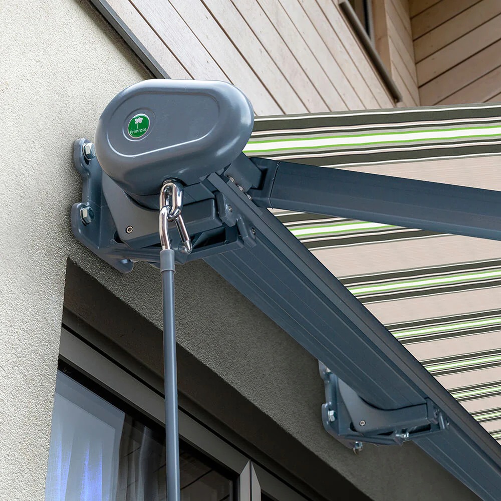 3m Full Cassette Manual Multistripe Awning (Charcoal Cassette) - Image 5
