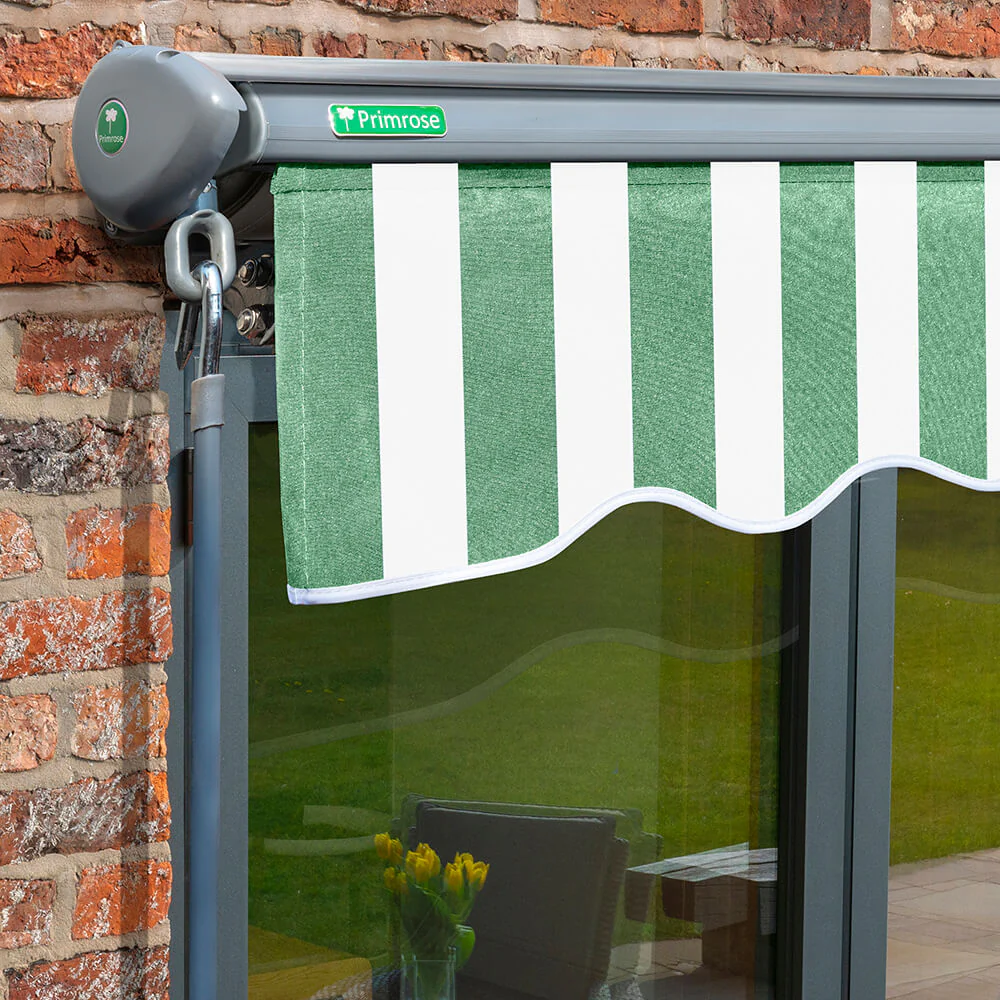 3m Half Cassette Electric Green and White Awning (Charcoal Cassette) - Image 2