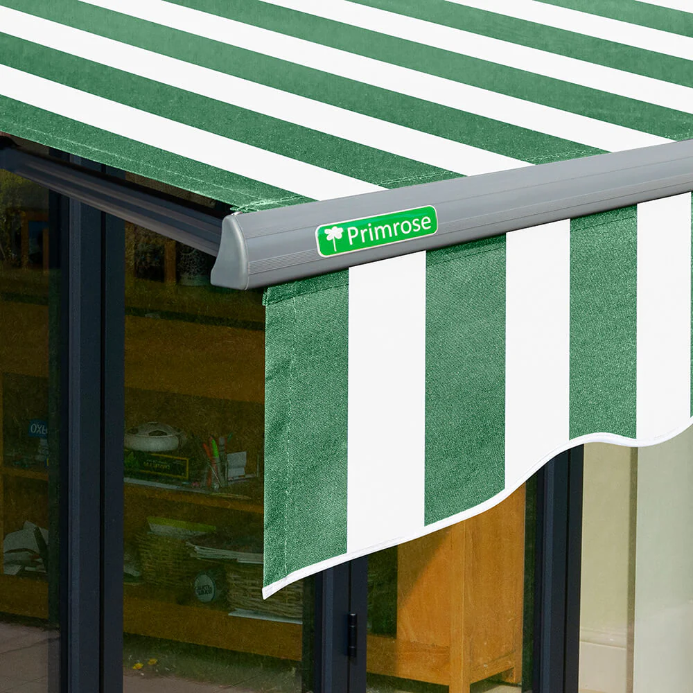 3m Half Cassette Electric Green and White Awning (Charcoal Cassette) - Image 5