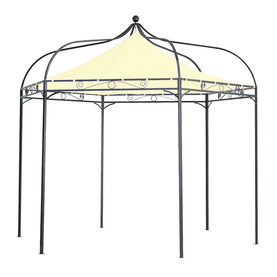 Harlington Deluxe Steel Frame Gazebo With Roof Canopy In Charcoal - Image 11