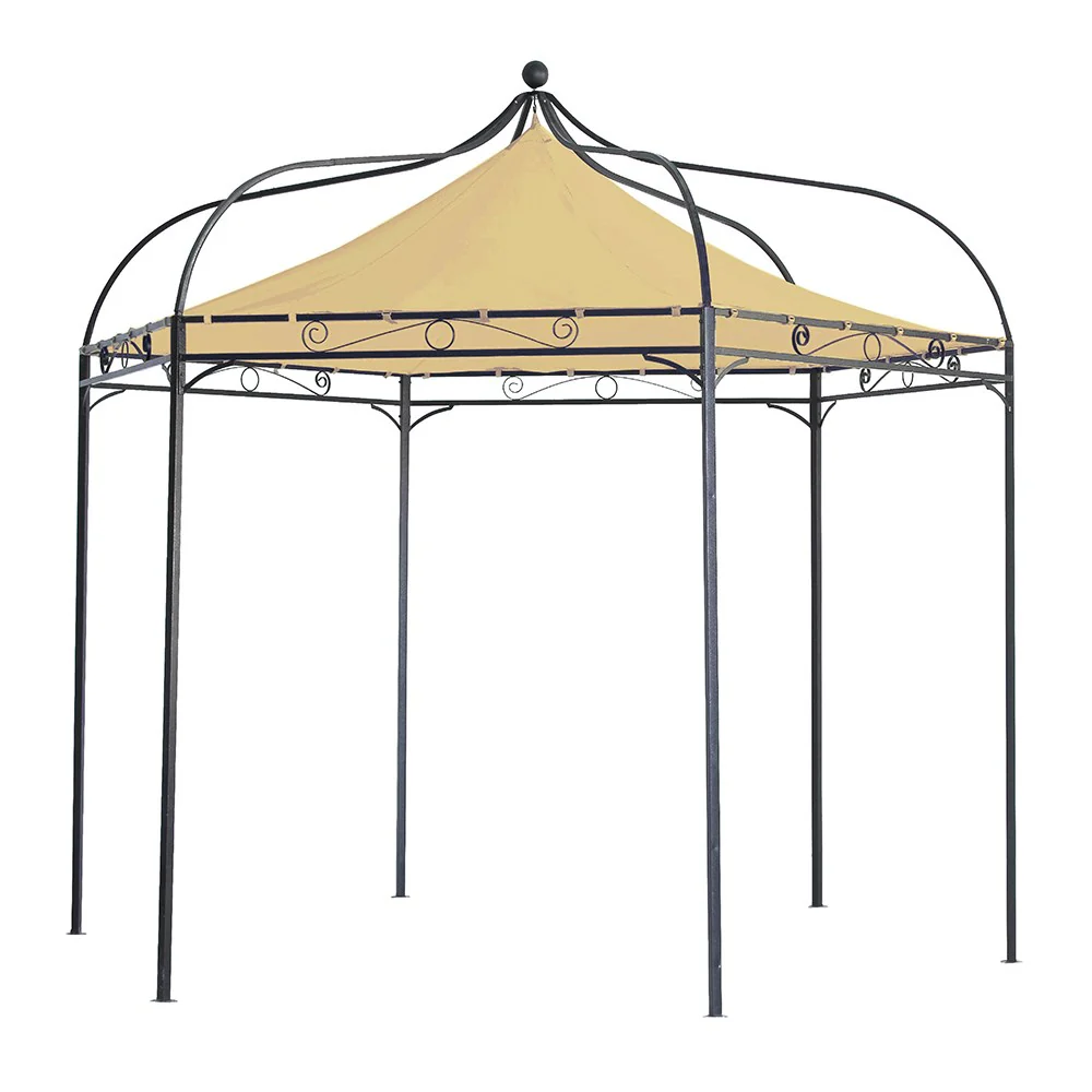 Harlington Deluxe Steel Frame Gazebo With Roof Canopy In Charcoal - Image 12