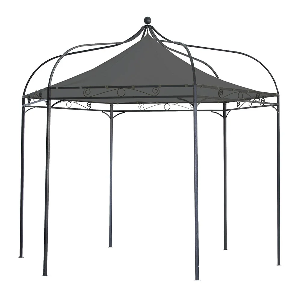 Harlington Deluxe Steel Frame Gazebo With Roof Canopy In Sand - Image 12