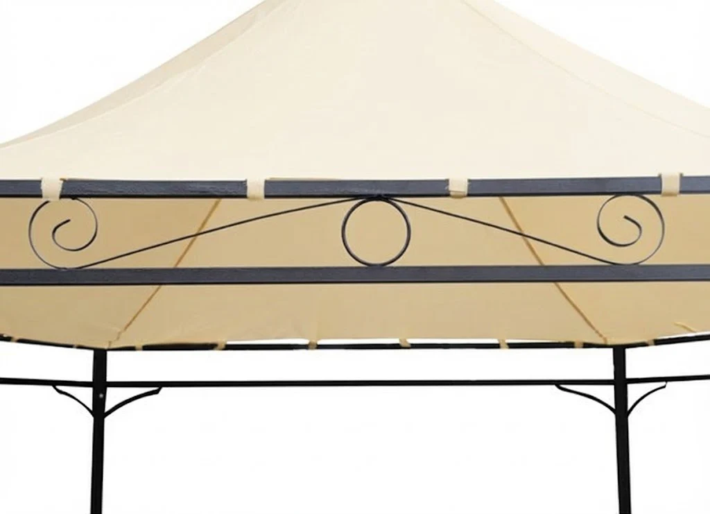 Harlington Deluxe Steel Frame Gazebo With Roof Canopy In Sand - Image 5