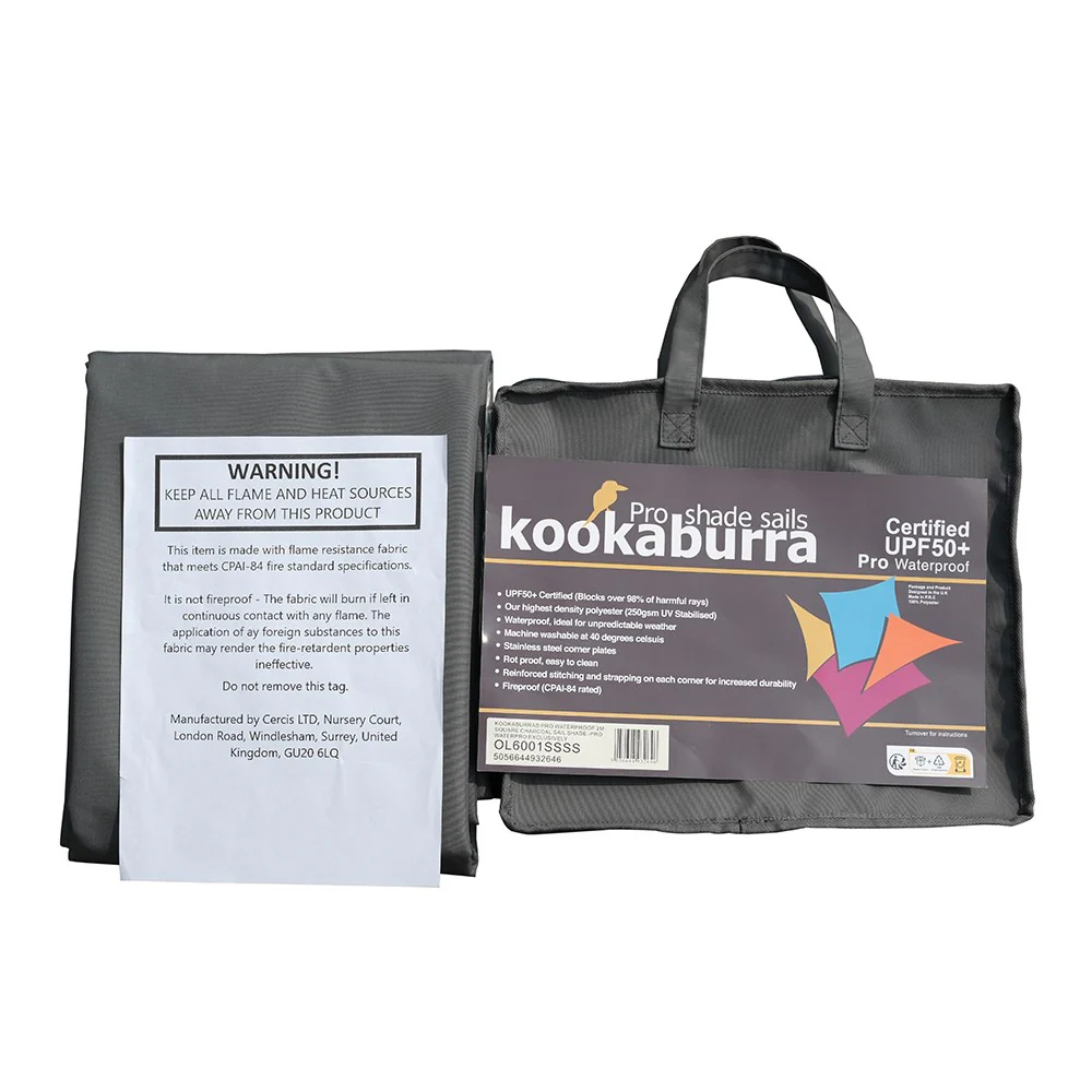 Pro Waterproof Charcoal Sail Shade - Exclusively | Kookaburra® - Image 9